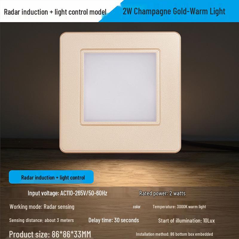 Adjustable 86 Type Recessed Radar Motion Sensor Stair and Aisle Light