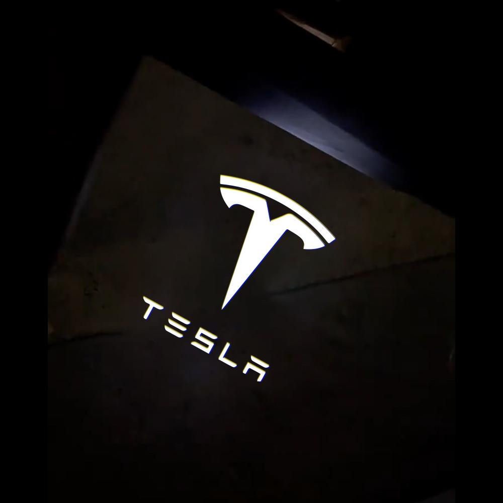 ZQEZ5 For Tesla Model Y 3 S X Car Door LED Logo Projector puddle lights HD Welcome Light 3D Laser Ghost Shadow Light Model 3