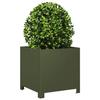 VidaXL Jardinière vert olive 40x40x40 cm acier, planteur, jardinière de patio, bac à fleurs, jardinière d'extérieur, boîte à 851205