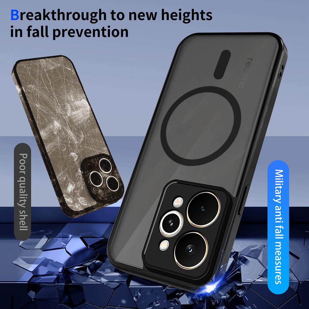 KEYSION Custodia Magnetica per Telefono per Realme 15 Pro 5G Silicone+PC Traslucida Opaca Trasparente Cover Posteriore Antiurto per OPPO Realme 15 5G