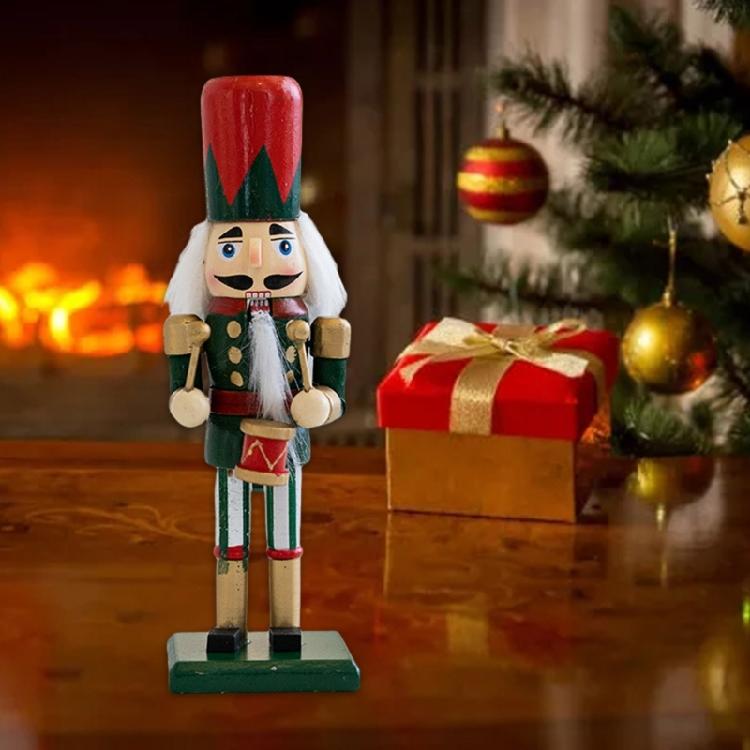 Artisanal Wood Nutcrackers Puppet 16cm Traditional Christmas Centerpieces Decorative King Soldier Figure Toy Ornament