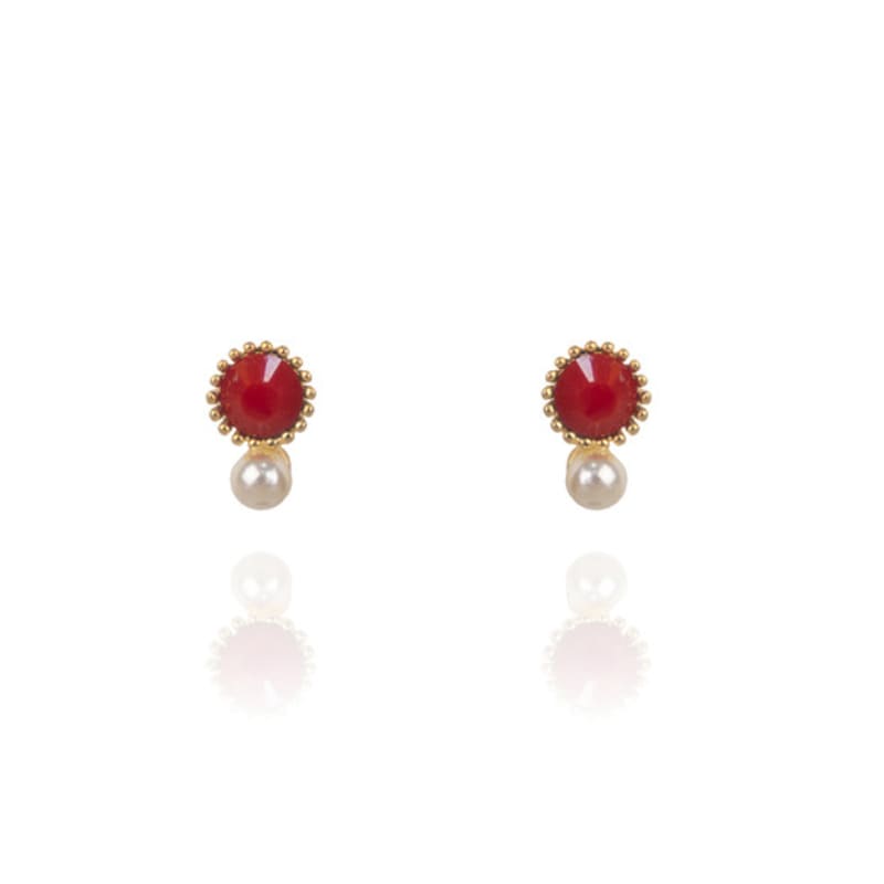 AUGUST ALICE Cerise Blanche Crystal & Pearl Earrings