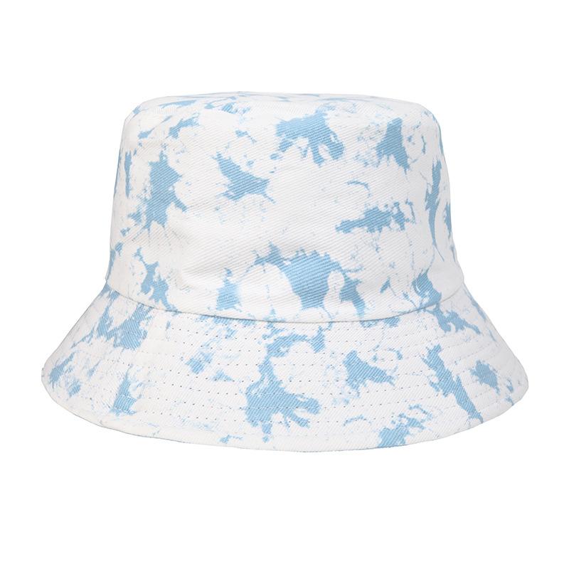 Versatile Hat Style Retro Tie Dye Printing Womens Sunshade Fishermans Hatscaps