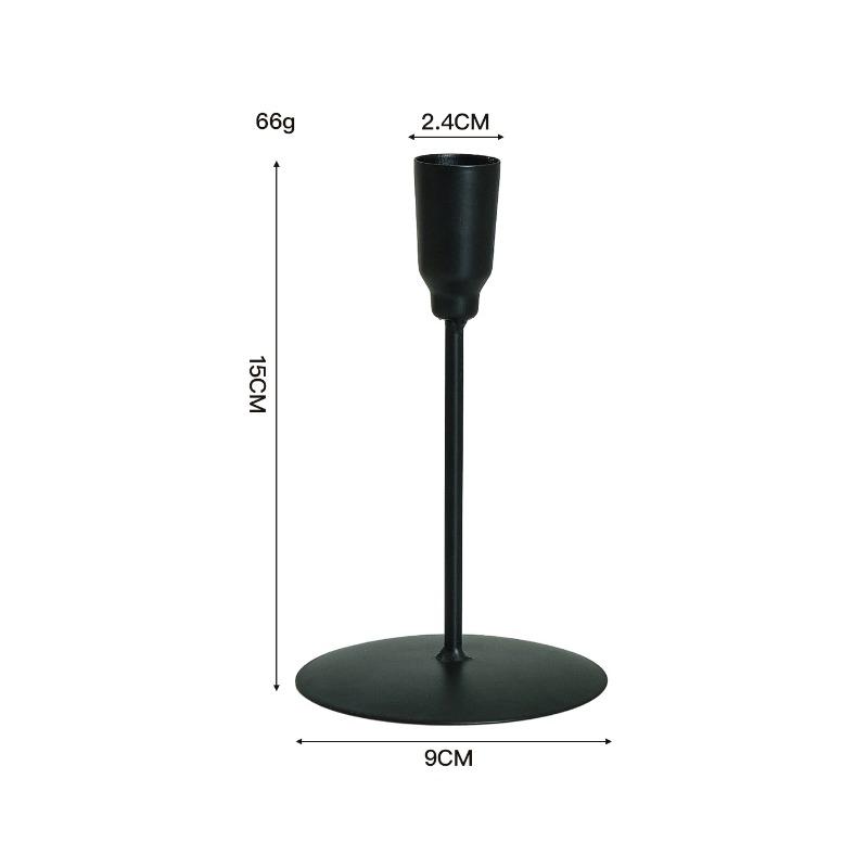 

Ретро подсвечники, реквизит для подсвечников, атмосфера стола, свечные украшения, украшения для ужина при свечах дома Tea Candlestick Small - Black