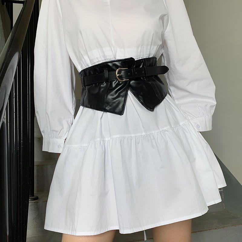 

Черный элегантный пояс для талии для женщин стильно подчеркивает платья и верхнюю одежду 2023 В