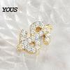 Compact Ear Studs 1 Pair Rhinestone Money Stud Earrings for Women, Glittering Shiny Hypoallergenic Sign Earrings, Jewelry Gift Teens Girls,