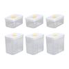 6 Piece Clear Airtight Food Container with Sealed Lid Set Kitchen Organizers Bins For Dry Good Spices Candy Storage