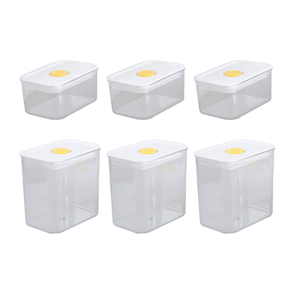 6Pc Stackable Plastic Food Storage Container With Airtight Design For Kitchen Pantries Organization Snacks Preservations