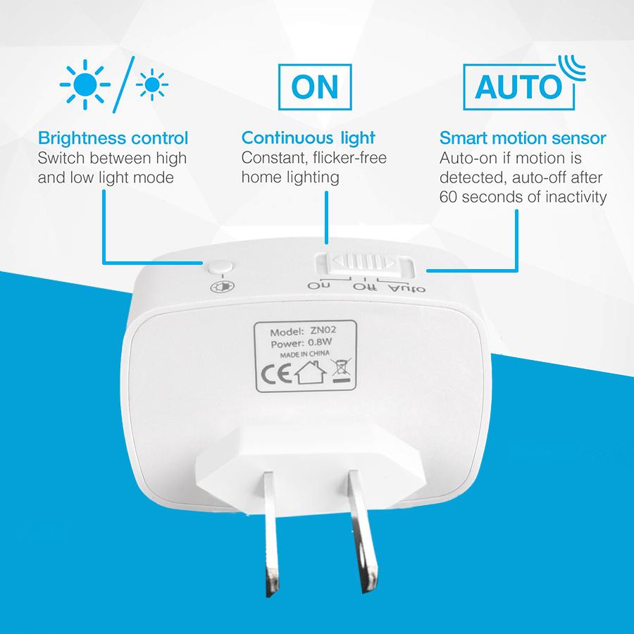 US European Plug LED Night Light PIR Motion Sensor Light Smart Lamp 110V 220V AAA Battery For Bedroom Bathroom Corridor Closet