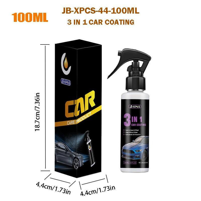 3 In 1 Car Ceramic Coating Nano Super Hydrophobic Protection Polishing Spraying Quick Coat Glass ,Wheel & Paint Care JB XPCS 44
