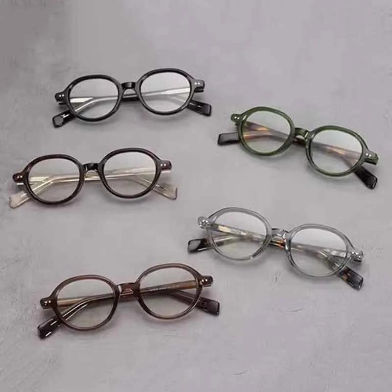 New Fashion Anti Blue Light Glasses Retro Oval Art Myopia Optical Eye Glasses Frame Men's Women's Elliptical Small Frame Eyewear