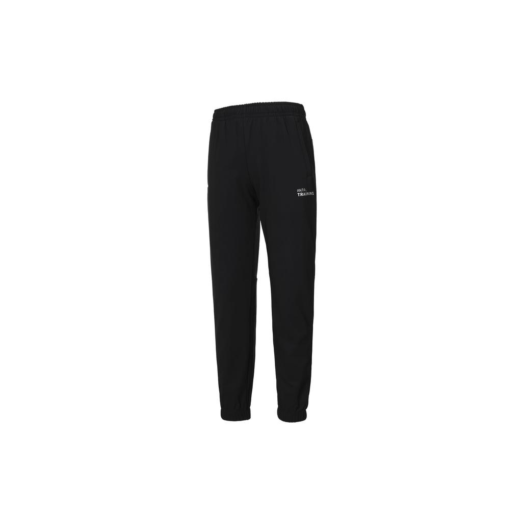 Anta Solid Color Printed Letter Fleece Loose Warm Sports Pants Men Bottoms Black 152247308-1