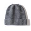 Solid Color Checkered Texture 100% Cashmere Knitted Cap Unisex Warm Winter Cap Fashionable Headscarf Style for Men And Women