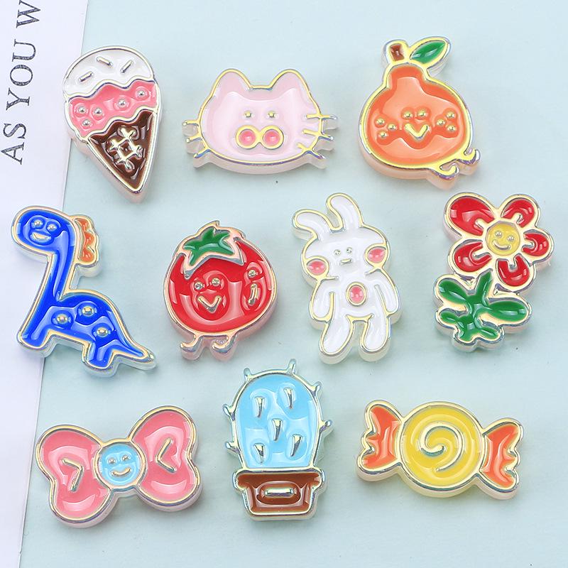 Cartoon Series Electroplated Handmade Resin Charms for Crocs and DIY Crafts.