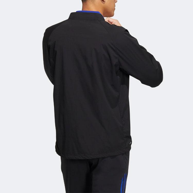 Adidas Statement Windproof Jacket Solid Color Logo Golf Sports Jacket Men Jacket Black HT0005