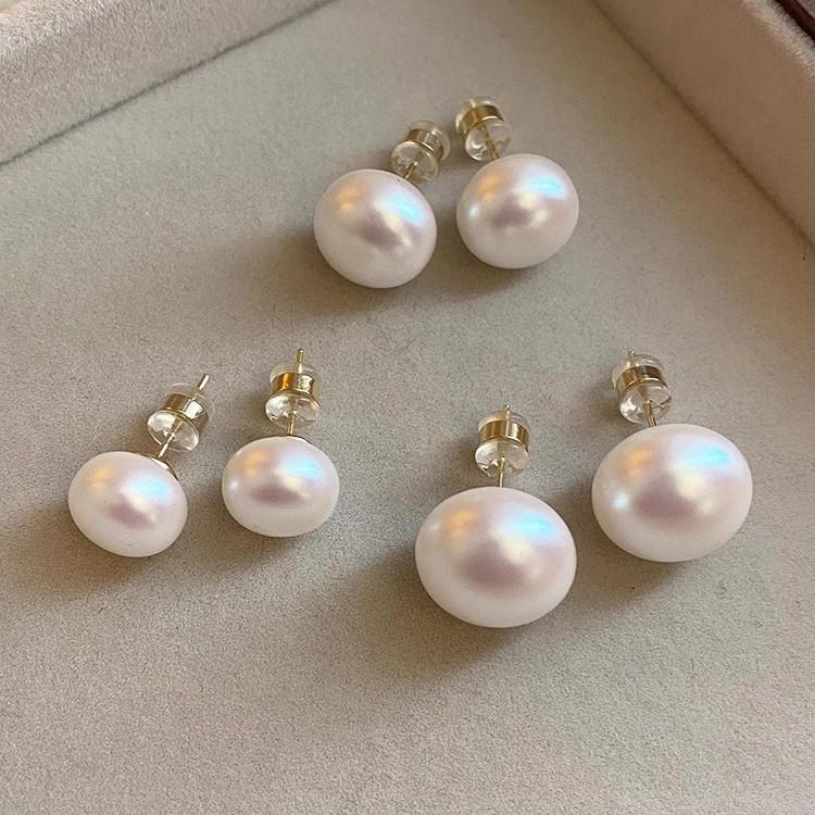 Oval Pearl Stud Earrings for Women - 925 Silver, Light Luxury, 2025 New Design