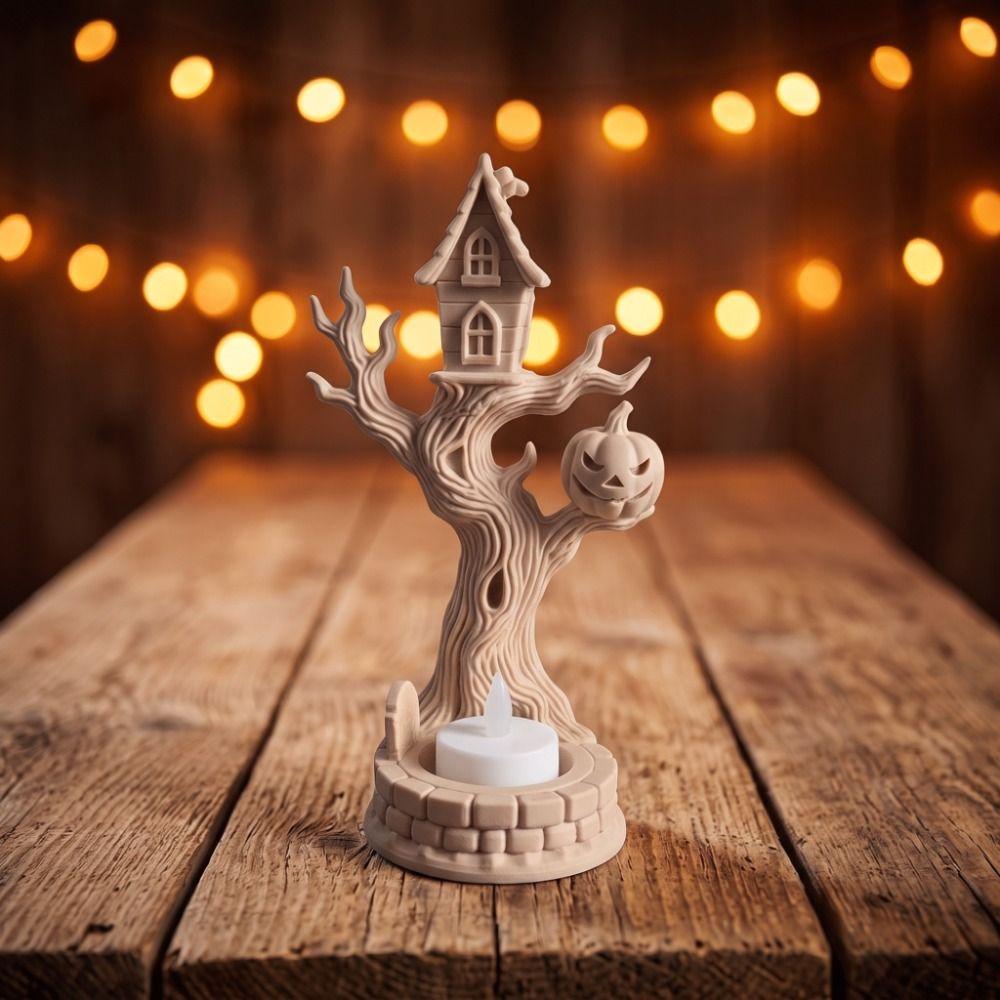 3D Printing Pumpkin Branch Candlestick Plastic Desk Ornaments Branch House Candle Holder  Halloween