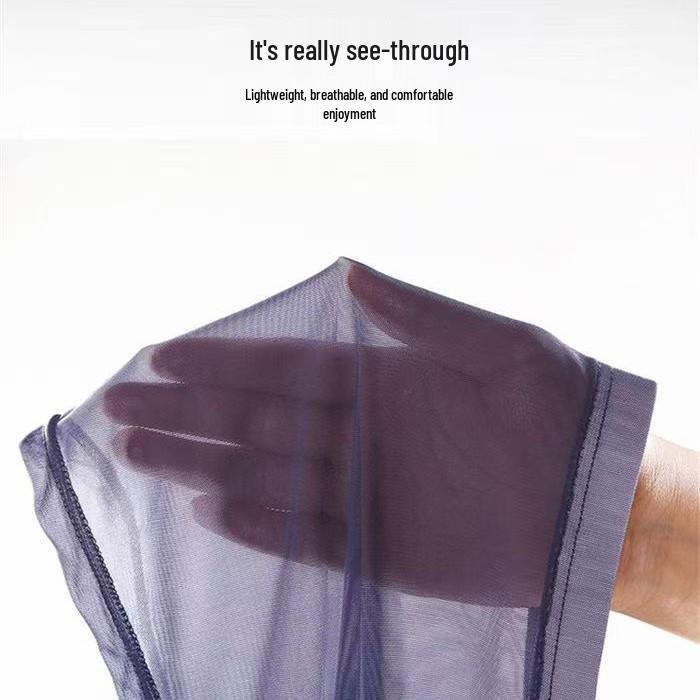 Herren Ultra-Dünne Mesh Eis-Seide Boxer Briefs - Atmungsaktiv, Transparent, Erotisches Seidiges Viereckiges Design