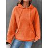 Color Block Waffle Drawstring Hoodie, Casual Long Sleeve Pocket Sweatshirt, Women's Clothing