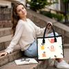 Cute Cartoon Watering Can Printed Tote Bag Portable Casual Daily Handbag for Shopping Travel and Work