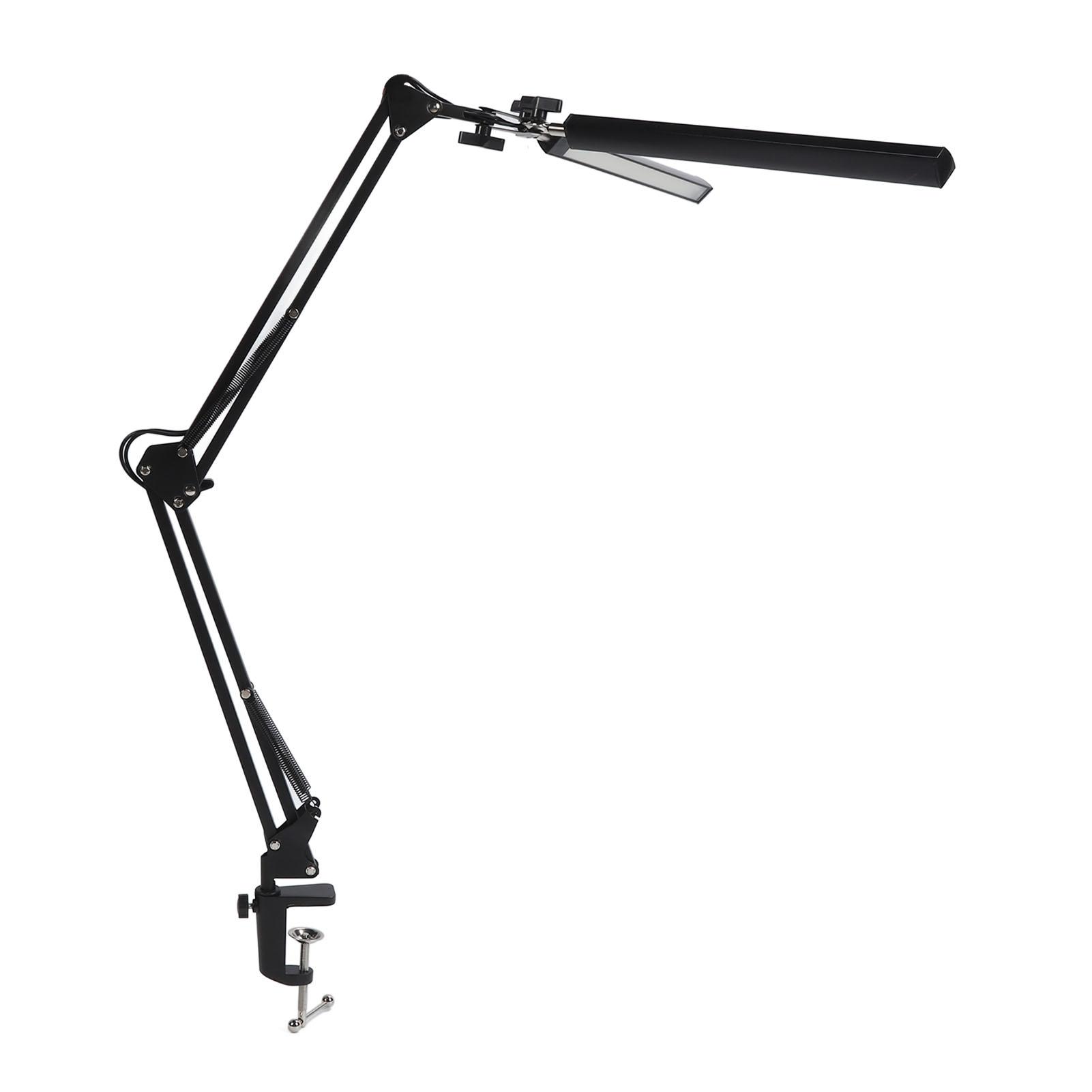 

2 в 1 настольная лампа с зажимом, складная, 24 Вт, 10 уровней яркости, 3 цвета, плавная регулировка яркости, качающаяся US PLUG чёрный