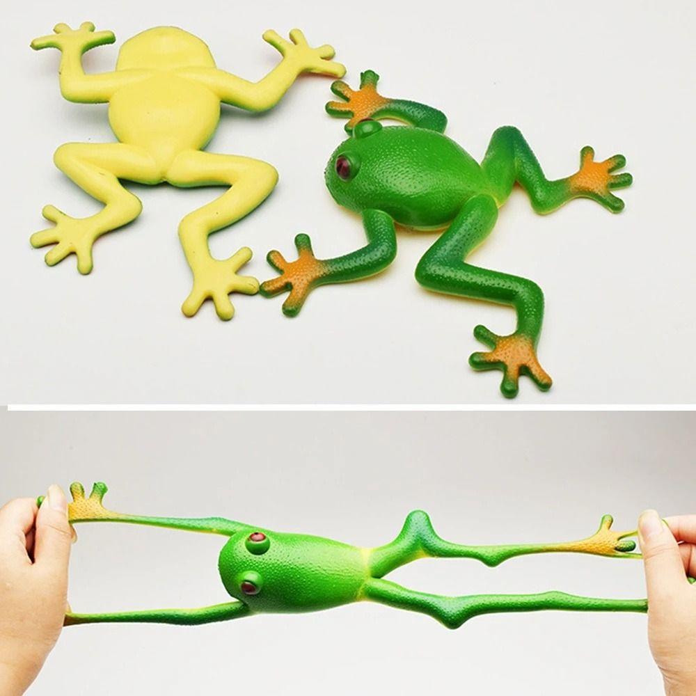 Adults Jokes Soft TPR Model Toy Spoof Squeeze Frog Simulation Frog Squeeze Toys Stretchable Frog