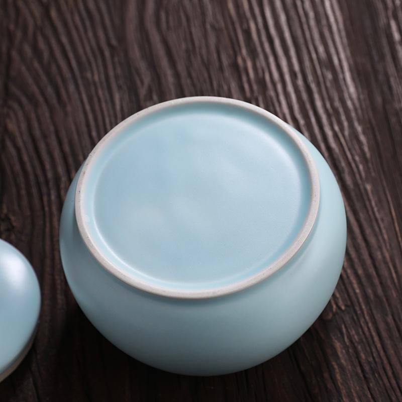 Ceramic Tea Tin Lid Cosmetic Storage Jar Warehouse Moisture-proof Sealed Container Decoration