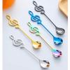 Cuillères à café en acier inoxydable, Note musicale créative, cuillère à lait, crème glacée, cuillère à Dessert, vaisselle