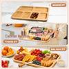 Eco-friendly Bamboo Tray with Acrylic Lid - Portable Wooden Plate for Camping, Picnics, and Restaurants