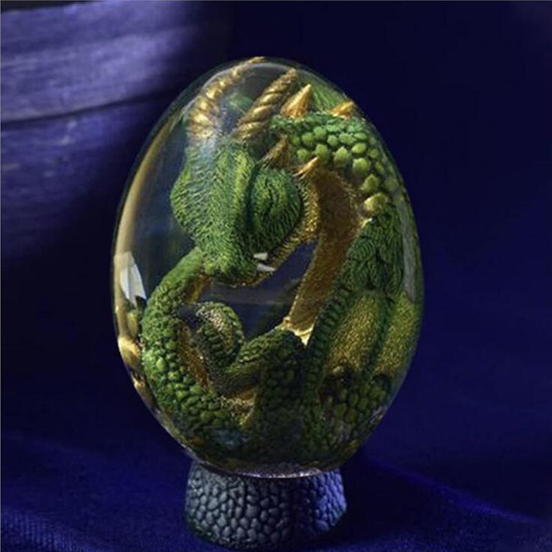 1 kus Krystaly Průhledné Lávové Dračí Vejce Pryskyřice Dinosauří Vejce Umělecké Dílo Socha Ornamentální Dinosauří Kolekce