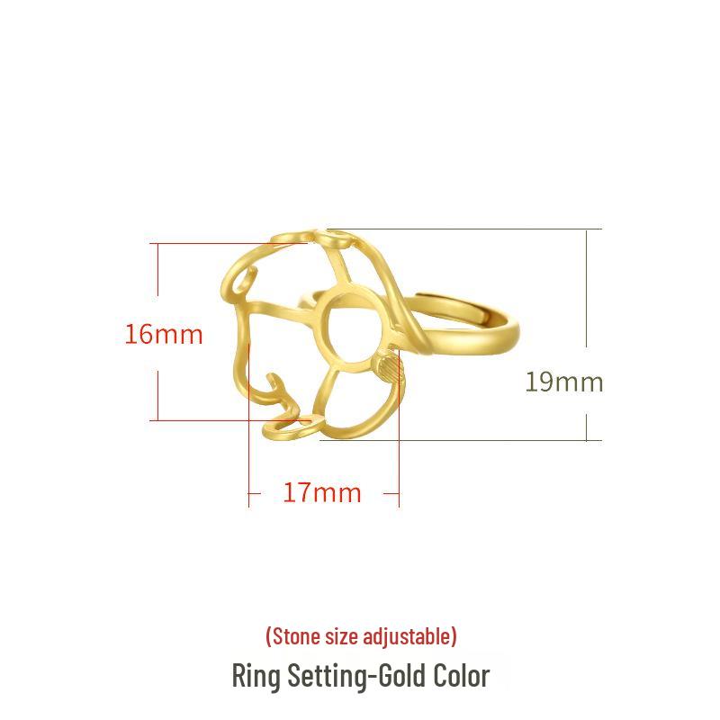 Porte-bague DIY Incrusté de Cire d'Abeille et de Jadéite - Accessoire de Mode Unisexe pour l'Index