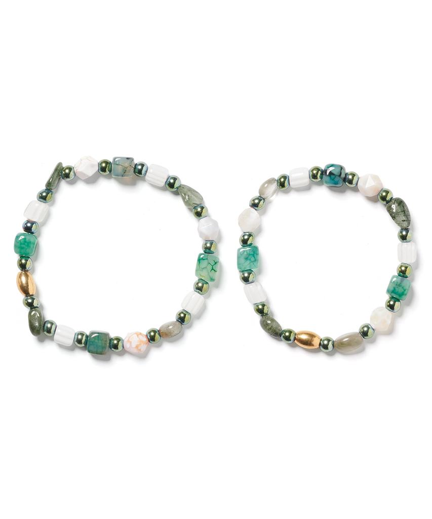 Polalita Green Agate Stone Bracelet (Plt-Br-038_Gn)
