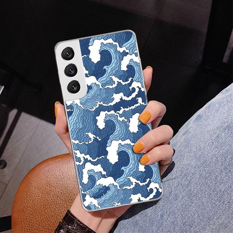Japanese Pub Wave Anime Arrived Phnoe Case for Samsung Galaxy S26 S25 Edge S23 S24 Ultra S22 Plus S21 S20 FE Unique Cover Soft C