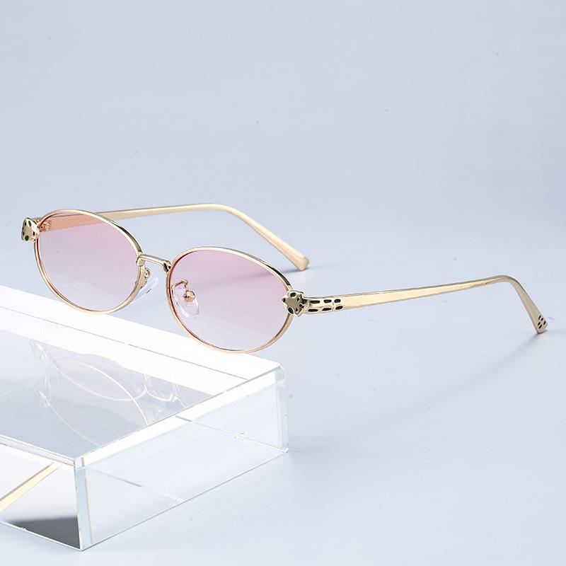 Xiaomi Women Small Oval Sunglasses UV400 Alloy Frame Hollow Decor Temple Gradient Lens Fashion Daily Party Shades