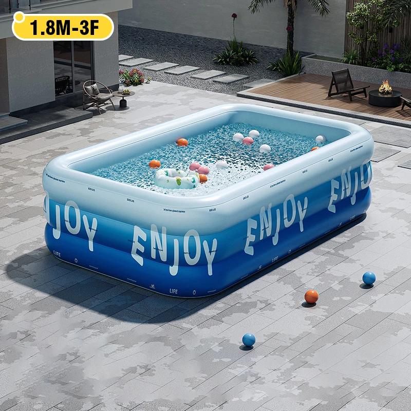 Inflatable Pool 3/2.6/2.1M Large Family Pools Swimming Pool with Canopy Children's Outdoor Removable Basen Toys for Kids Adult