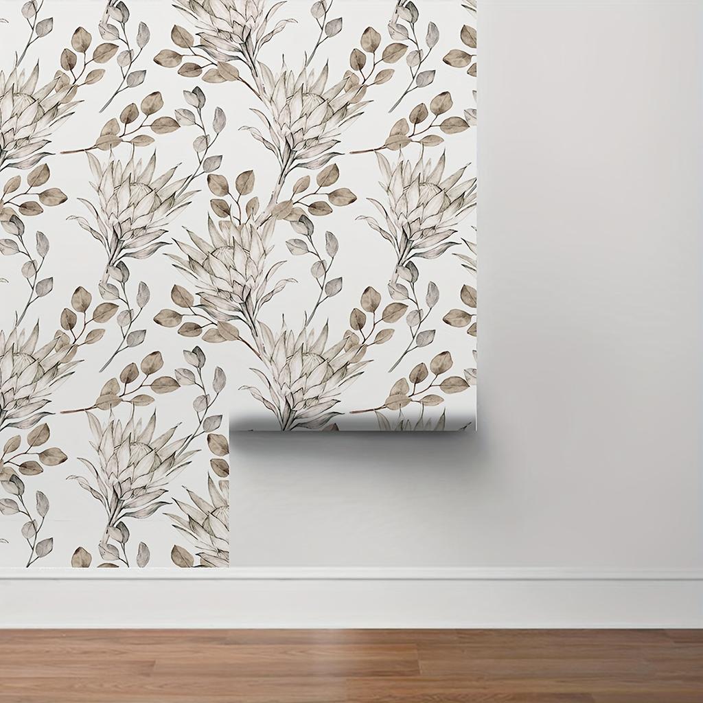 1 Roll Watercolour Leaf Pattern Thickened Self-adhesive Wallpaper Waterproof and Moisture-proof, Home Decoration Wall Stickers,