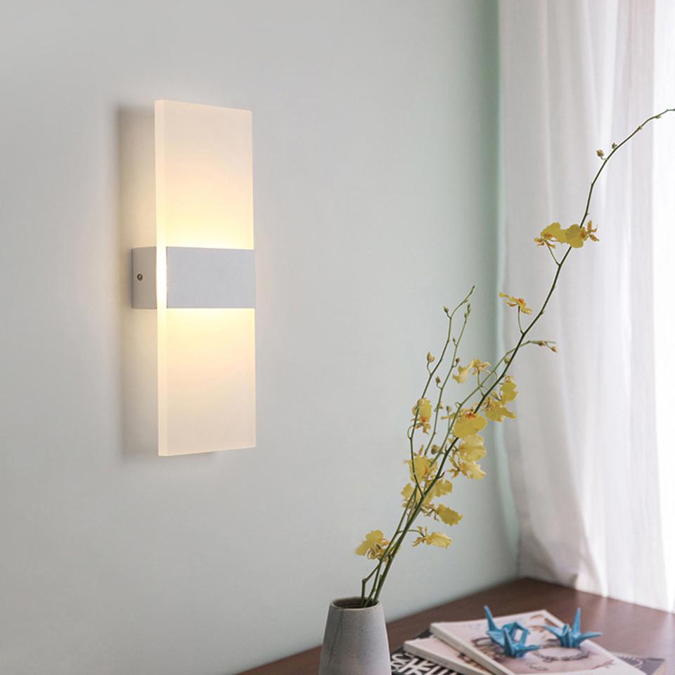 USB Recharge Wall Lamp Touch Motion Sensor Switch Indoor Acrylic Night Lights Bedroom Bedside Wall Sconce Nordic LED Wall Light