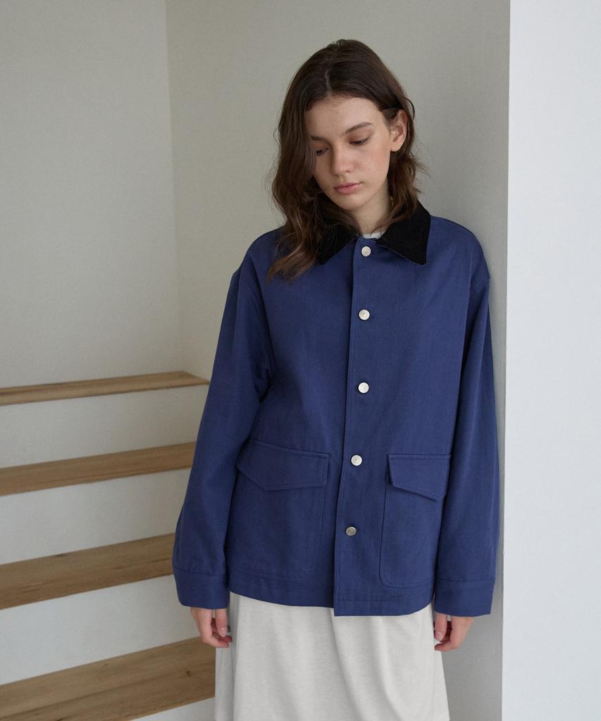 WIOE Every Washed Cotton Jacket_Blue