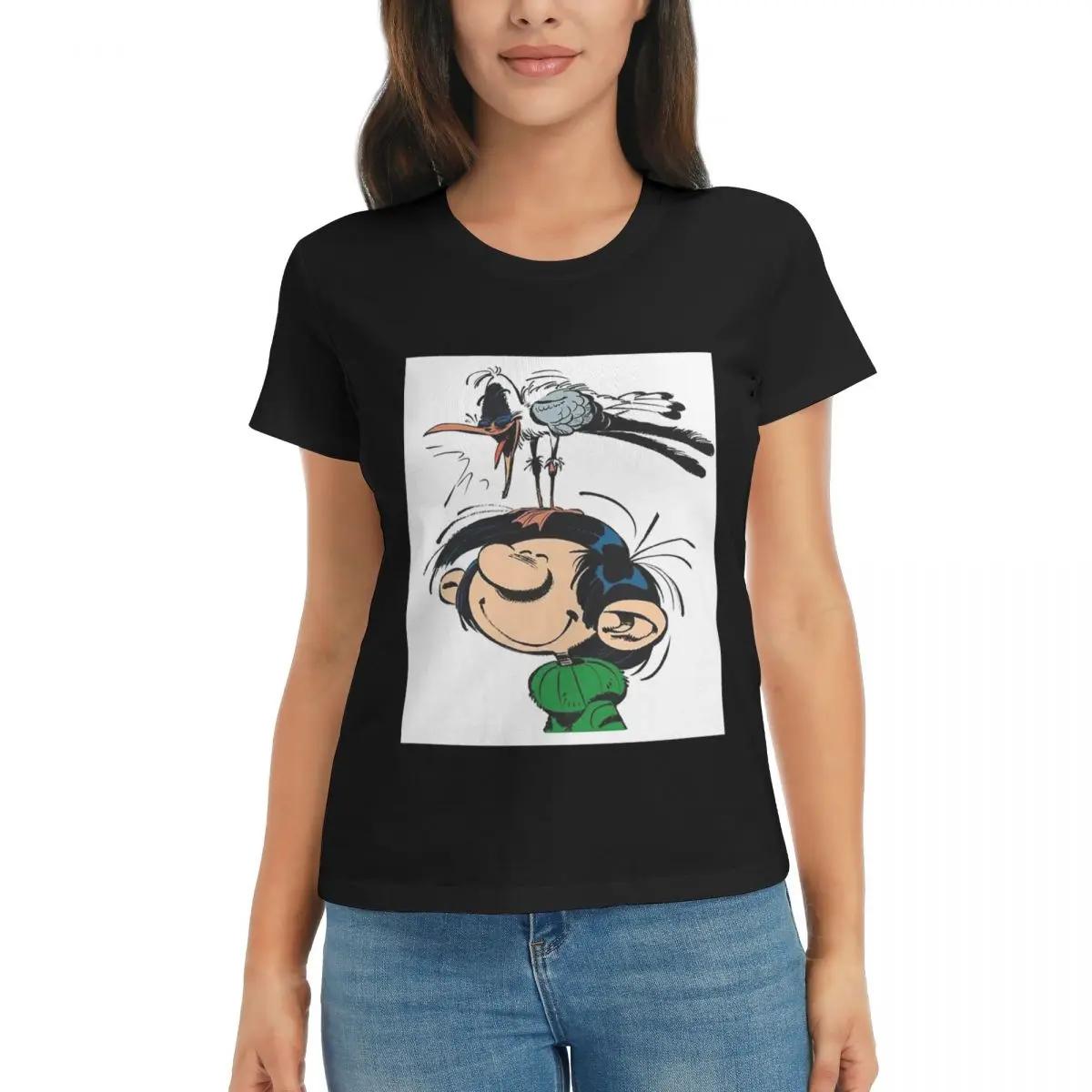 

Women TShirt Gaston Lagaffe Big Ben Head Summer Short Sleeve Tees Crew Neck Cotton T Shirts Clothes Tops Streetwear 4XL