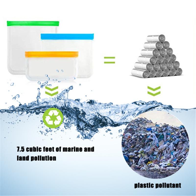 Reusable Food Storage Bags Extra Thick Leak-proof Ziplock Bags For Home Marinate Meats Cereal