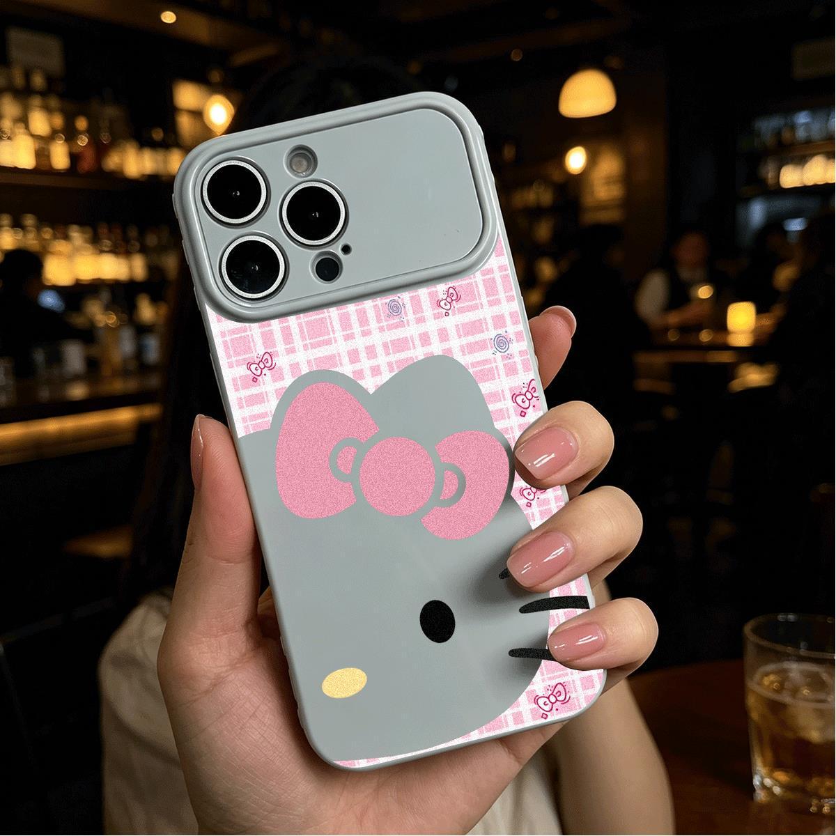 

Hello Kitty Big Head Glossy Phone Case with Heart Design - Fits 17 Pro & 16, 15, 14, 13 Models iPhone 12