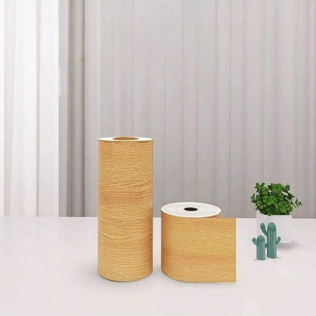 1PC 5mx15cm Peel &Stick Wood Grain Wallpaper Border Removable Self Adhesive Tape for Furniture Flooring Cabinets Doors Windows