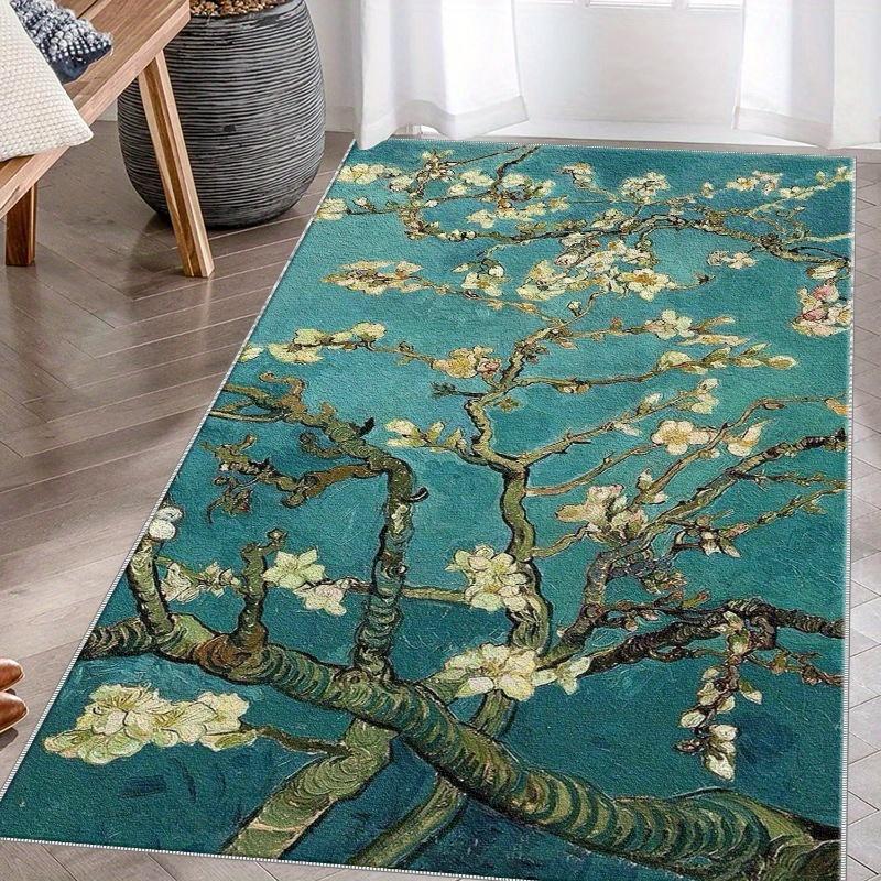 VIKAMA Premium Tree Trunk Carpet Green Spring-Inspired Doormat Welcome Mat Rug For Bedroom Carpet For Live Room Home Decor