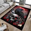 1PC Raven Skull Non-Slip Floor Carpet Compatible for Office&Living Room&Bedroom&Dining Room - Flat - Weave Machine-S0379