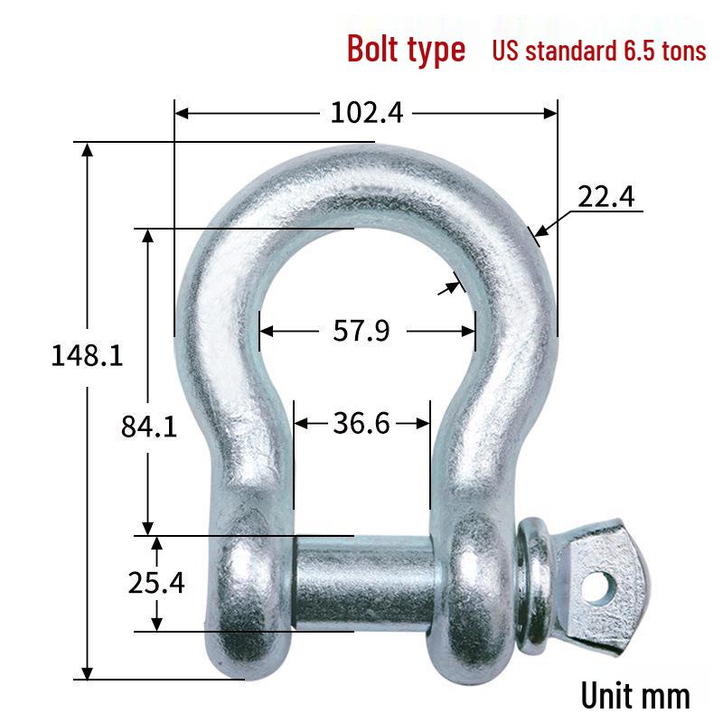 Chenghua Heavy Duty Galvanized D-Type Lifting Shackle Bow Bolt