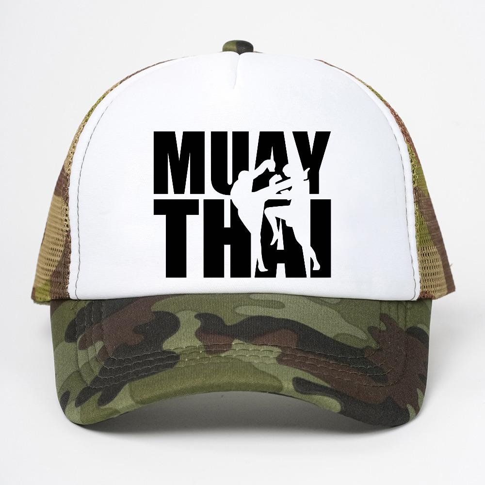 Muay Thai Fighters Gym Cool Baseball Cap Ourdoor Casual Adjustable Mesh Trucker Hat Summer Breathable Sun Snapback Hats
