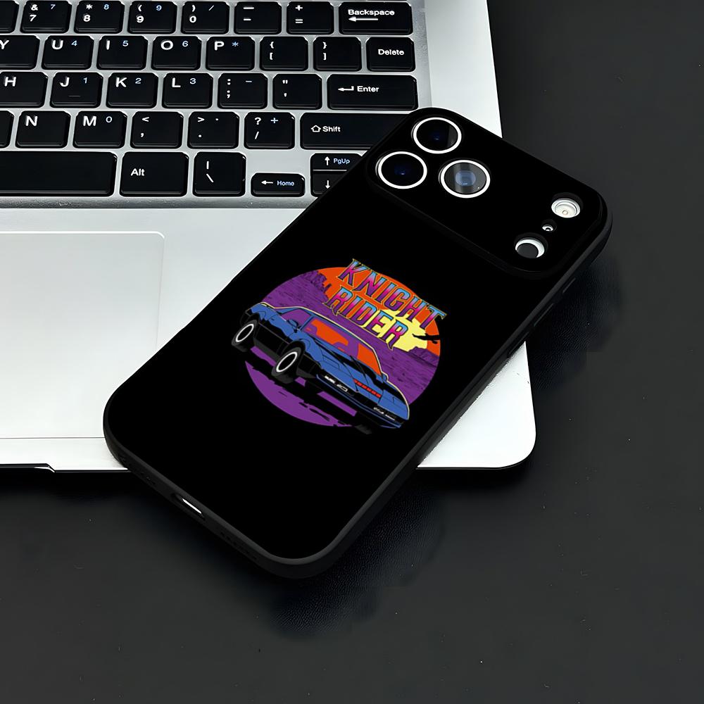 

Крутой чехол для телефона K-Knight Rider для iPhone 17 Air 16 E Pro Max 15 14 13 Mini 12 Pro 11 Max Plus Черный Мягкий корпус iPhone 15 Plus
