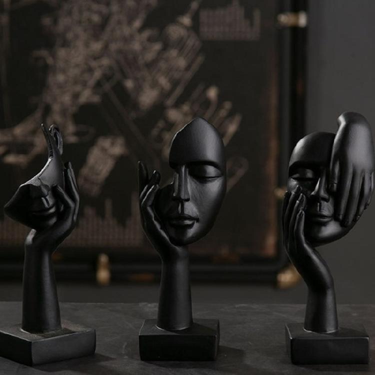 Abstract Art Woman Face Statue with Strong Texture for Office Home Decoration