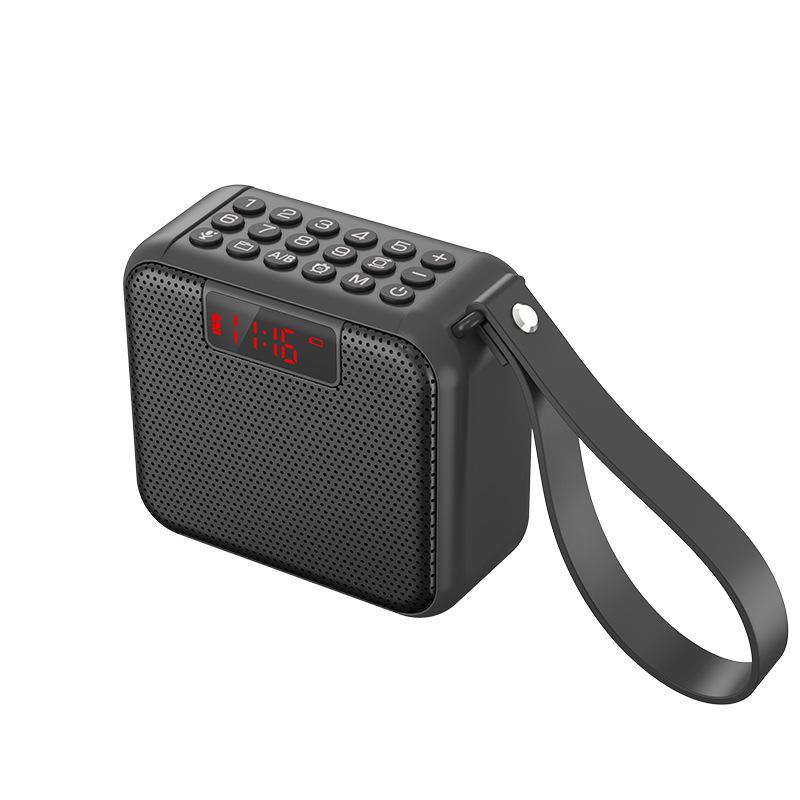 Mini Pocket Bluetooth Speaker LED Display FM Radio Lossless Internal External Recording Wireless Music Box Soundbar Timed off
