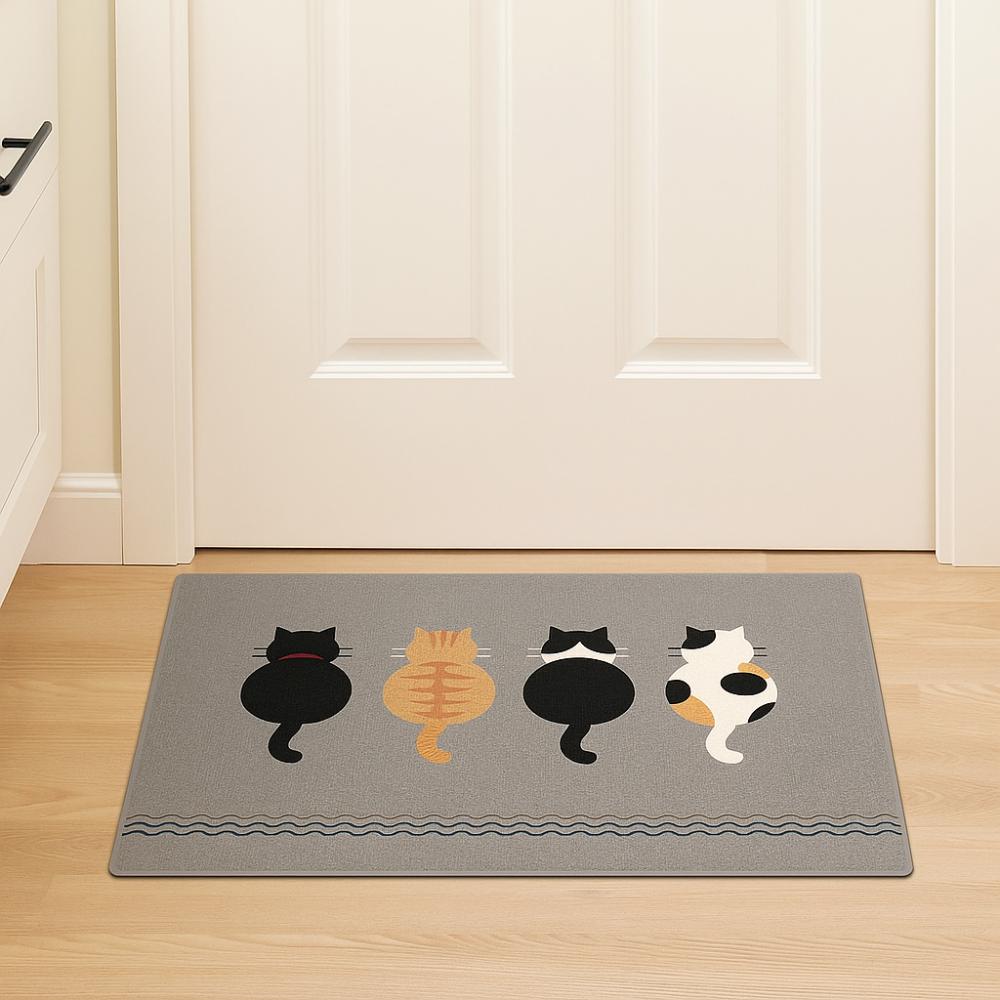 Anti Slip Cat Door Mat Cartoon Kitchen Mat Durable Absorbent Mat  Indoor Use